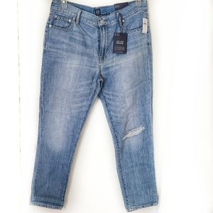NWT Gap Denim Distressed Girlfriend Jeans